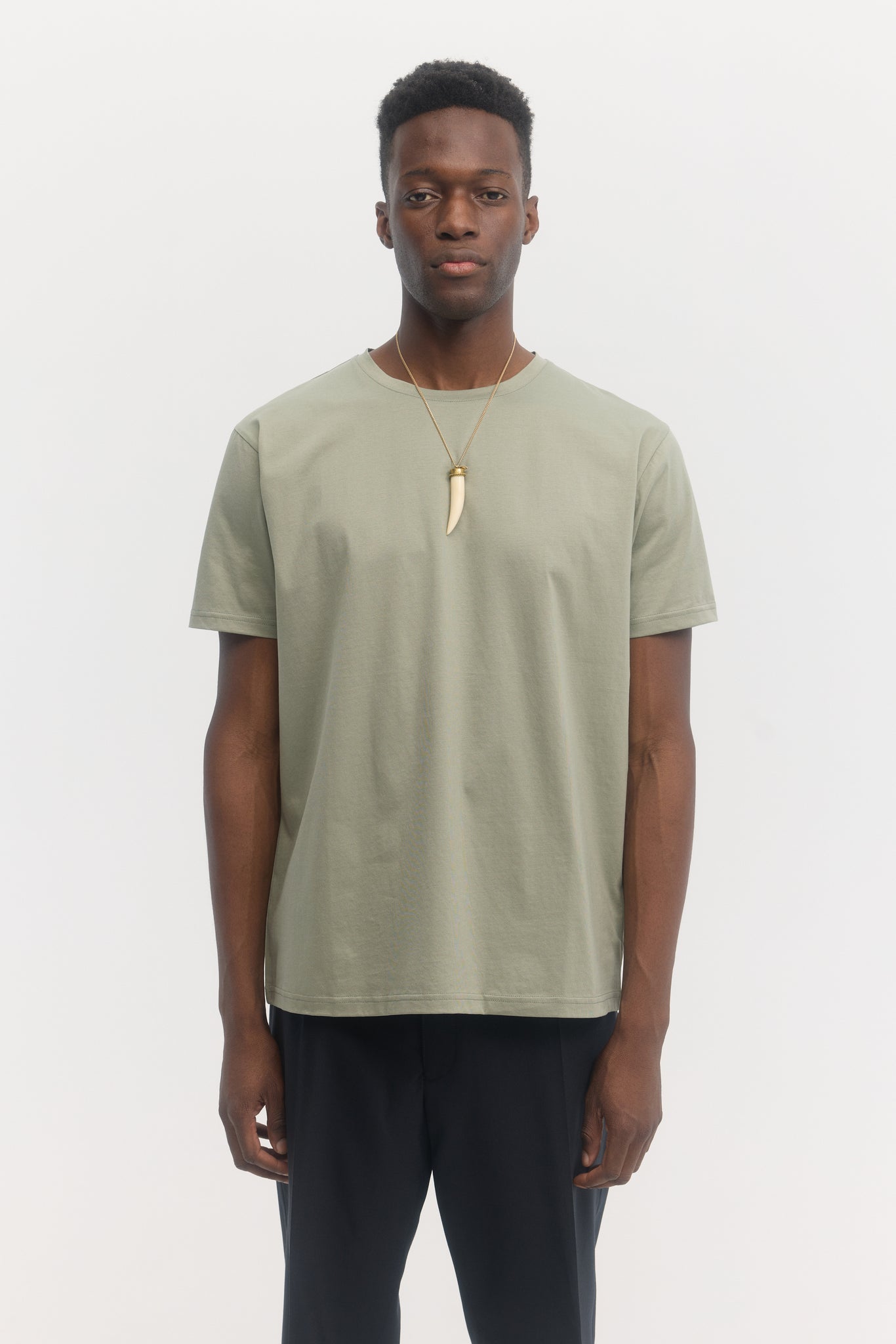 Sage mercerized organic cotton crewneck t-shirt