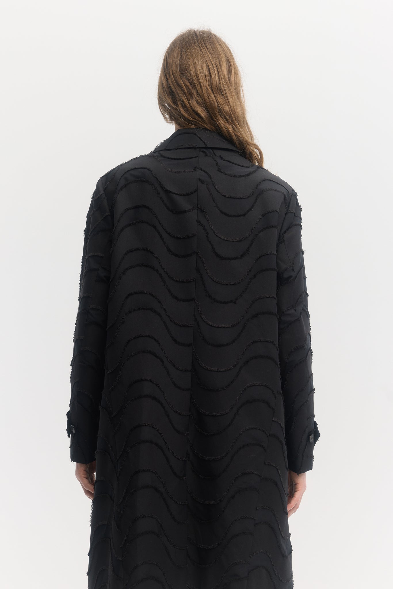 Manteau léger à motifs de vagues coupés