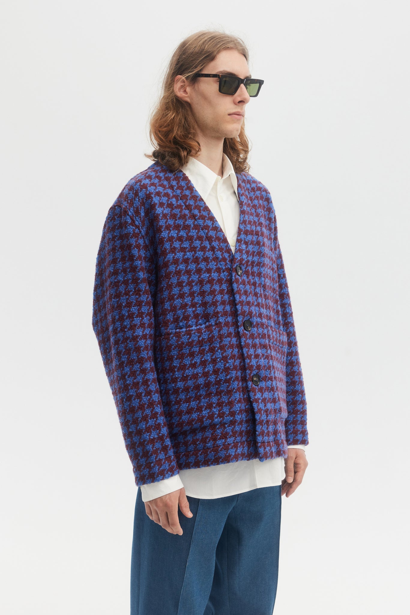 Cardigan en laine vierge Dogtooth