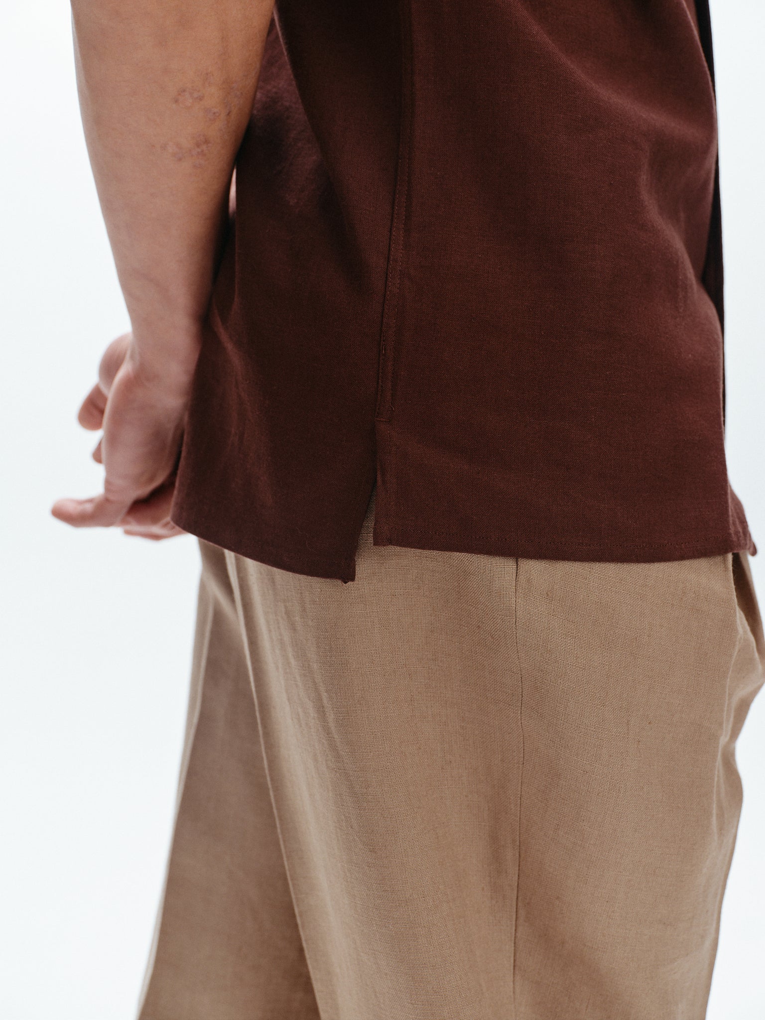 Cacao linen short sleeve shirt