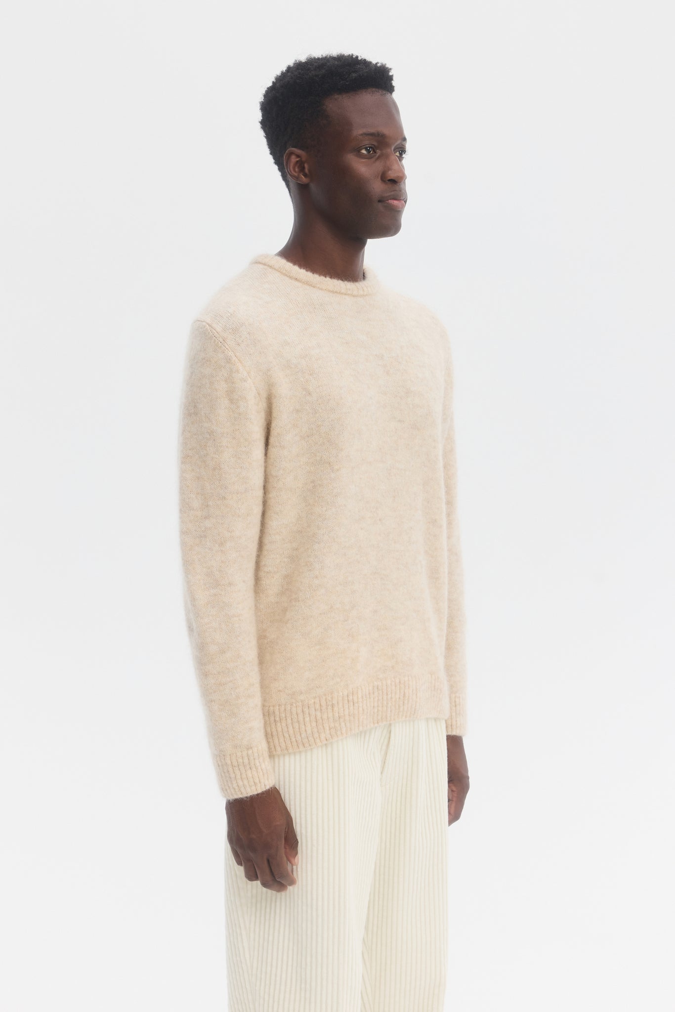 Pull en mohair et alpaga naturel